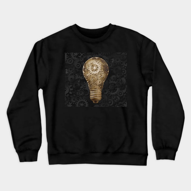 Steampunk Light Bulb Crewneck Sweatshirt by lightidea